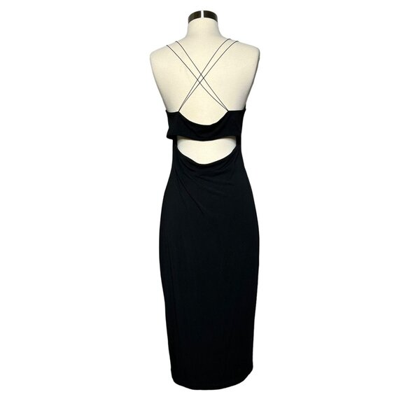 T by Alexander Wang Strappy Tank Dress Size Large Black Mid Length Bodycon - Picture 5 of 9